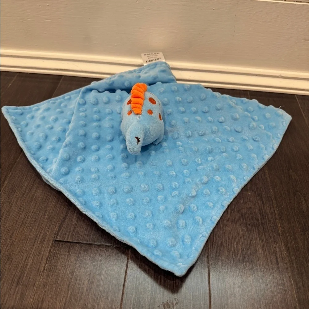 NWOT Infant Baby Toddler Blue Dinosaur Plush Security Blanket Lovey